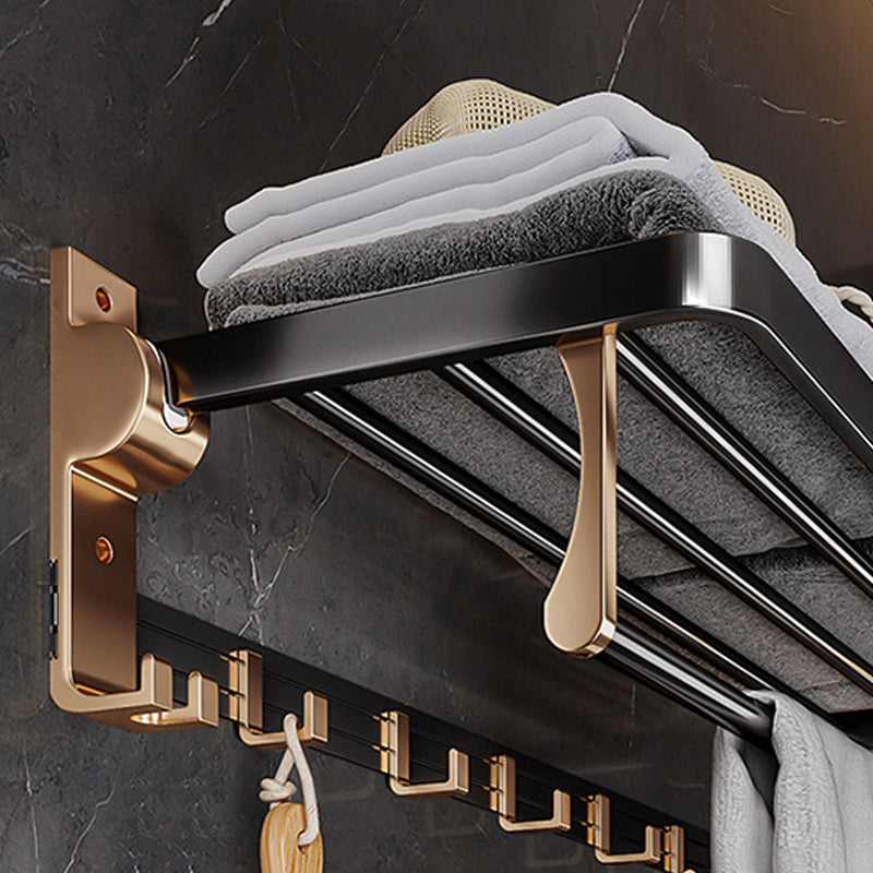 BowLift | Black and Brass Bathroom Hardware Set Modern Stainless Steel Bathroom Shelf/Towel Holder/Paper Holder