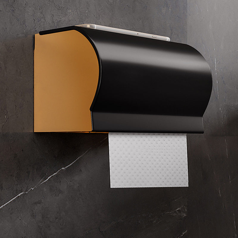 BowLift | Black and Brass Bathroom Hardware Set Modern Stainless Steel Bathroom Shelf/Towel Holder/Paper Holder