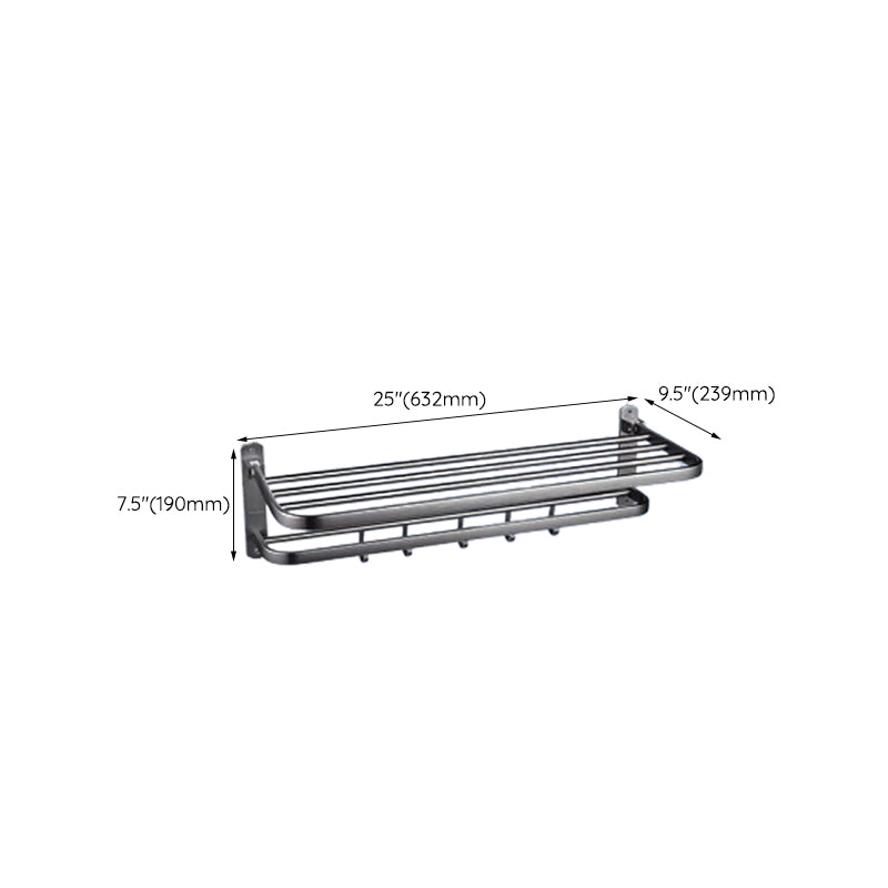 BowLift | Contemporary bathroom accessory set made of aluminum with towel holder/bath shelf