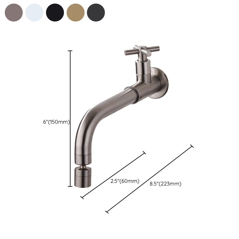 BowLift | Contemporary Wall-Mounted Bathroom Faucet Cross Handles Stainless Steel Faucet