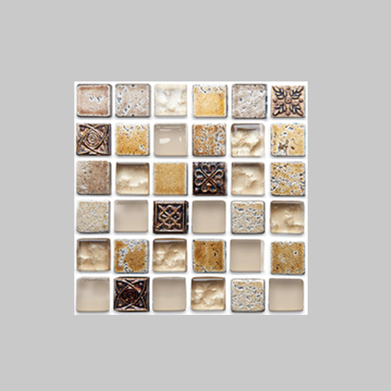 BowLift | Plastic Self-Adhesive Tiles Mosaic Tiles Grid Square Waterproof Self-Adhesive Tile Pack of 10