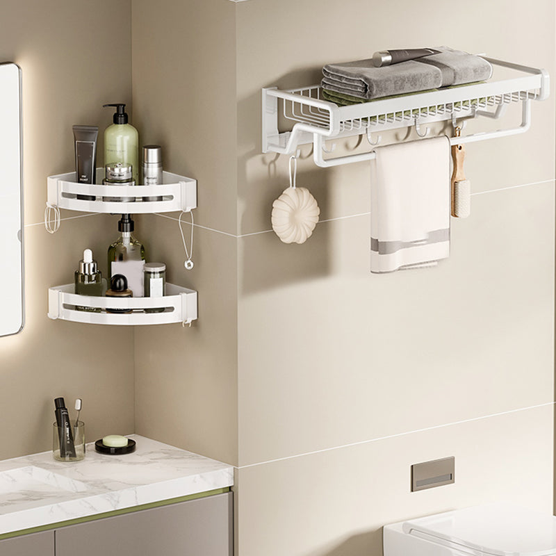BowLift | Contemporary bathroom accessory set made of matte stainless steel-aluminum with bathrobe hook/bath shelf
