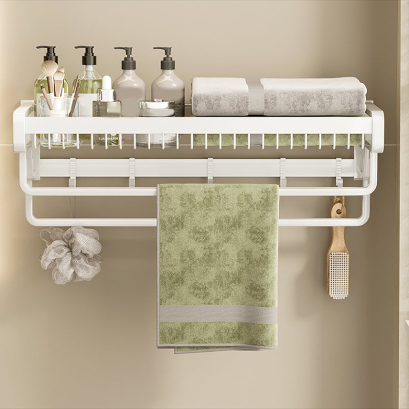 BowLift | Contemporary bathroom accessory set made of matte stainless steel-aluminum with bathrobe hook/bath shelf