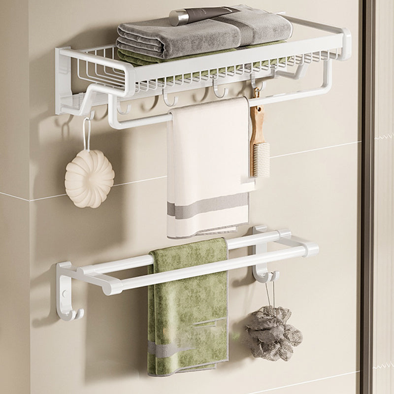 BowLift | Contemporary bathroom accessory set made of matte stainless steel-aluminum with bathrobe hook/bath shelf