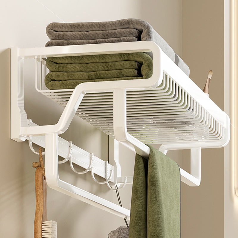 BowLift | Contemporary bathroom accessory set made of matte stainless steel-aluminum with bathrobe hook/bath shelf