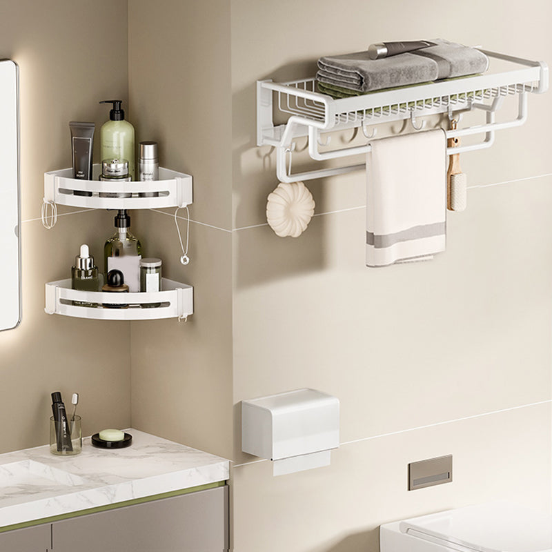 BowLift | Contemporary bathroom accessory set made of matte stainless steel-aluminum with bathrobe hook/bath shelf
