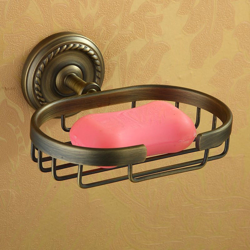 BowLift | Worn Brass Traditional Bathroom Set with Bath Shelf/Paper Holder & Towel Bar