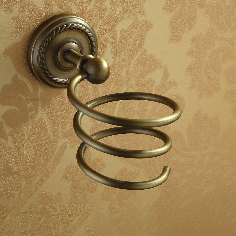 BowLift | Worn Brass Traditional Bathroom Set with Bath Shelf/Paper Holder & Towel Bar