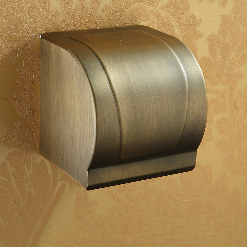BowLift | Worn Brass Traditional Bathroom Set with Bath Shelf/Paper Holder & Towel Bar