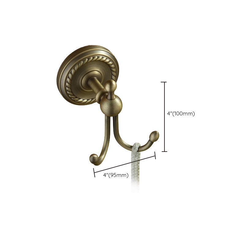 BowLift | Worn Brass Traditional Bathroom Set with Bath Shelf/Paper Holder & Towel Bar
