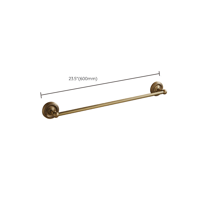 BowLift | Worn Brass Traditional Bathroom Set with Bath Shelf/Paper Holder & Towel Bar