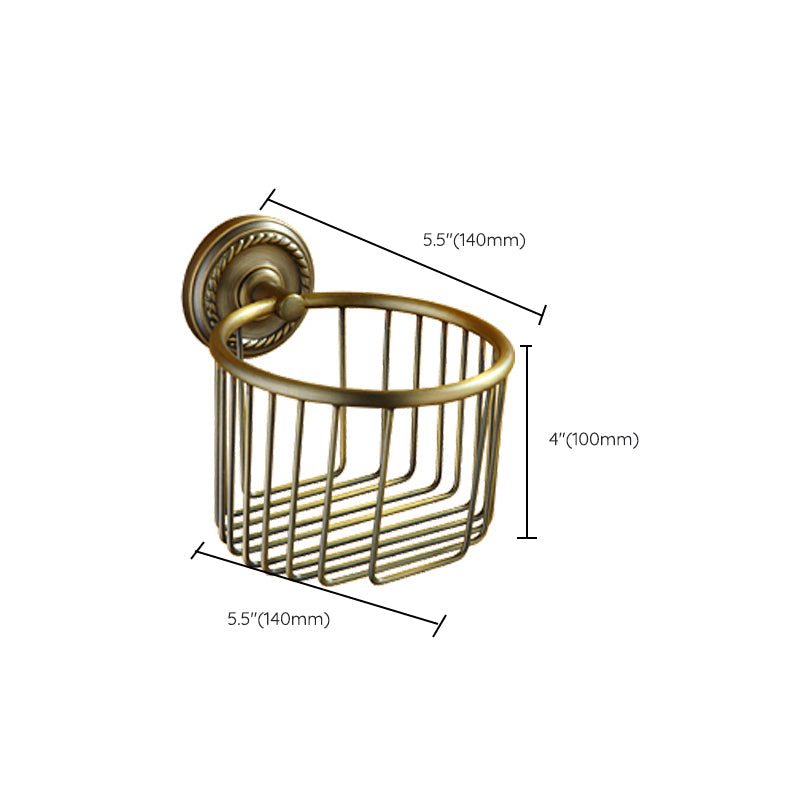 BowLift | Worn Brass Traditional Bathroom Set with Bath Shelf/Paper Holder & Towel Bar