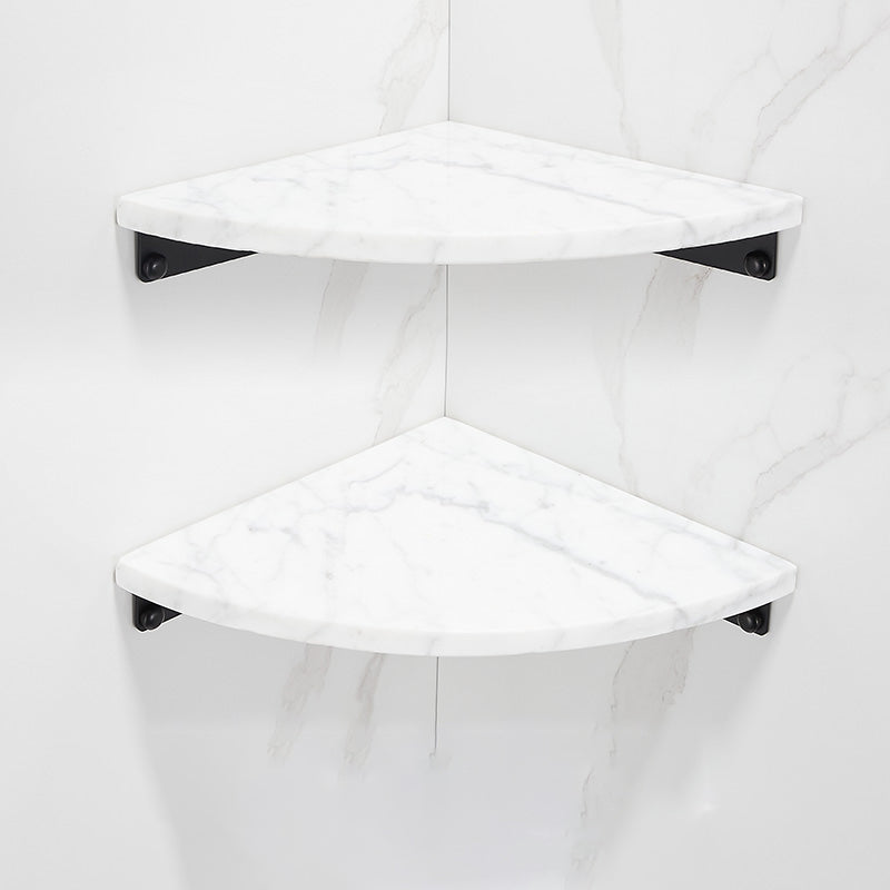 BowLift | Matt Black Bathroom Accessory Set made of Metal & Marble with Bath Shelf/Towel Holder