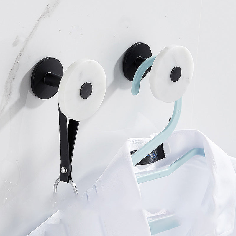 BowLift | Matt Black Bathroom Accessory Set made of Metal & Marble with Bath Shelf/Towel Holder