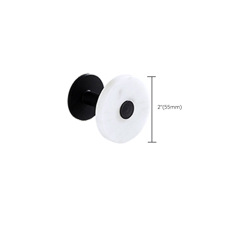 BowLift | Matt Black Bathroom Accessory Set made of Metal & Marble with Bath Shelf/Towel Holder