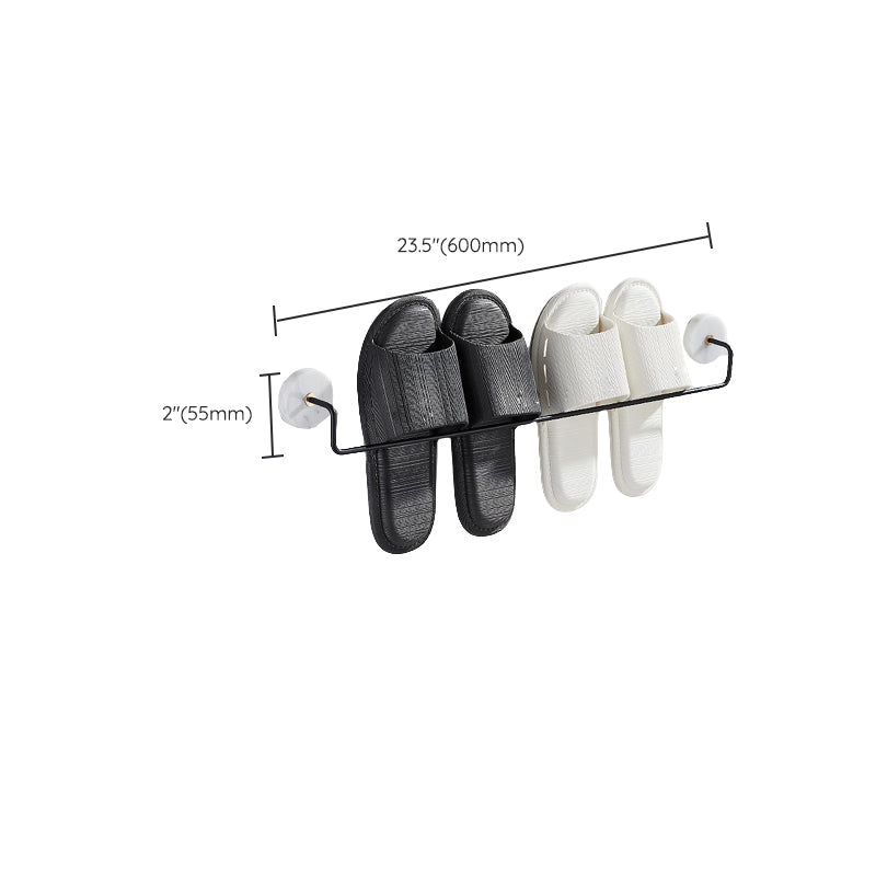 BowLift | Matt Black Bathroom Accessory Set made of Metal & Marble with Bath Shelf/Towel Holder