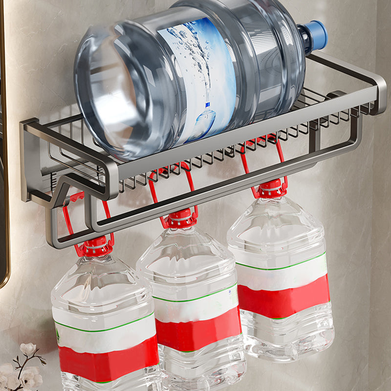 BowLift | Contemporary bathroom accessory set made of matte stainless steel-aluminum with bathrobe hook/towel rail