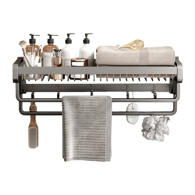 BowLift | Contemporary bathroom accessory set made of matte stainless steel-aluminum with bathrobe hook/towel rail
