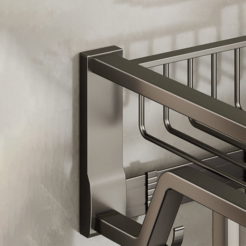 BowLift | Contemporary bathroom accessory set made of matte stainless steel-aluminum with bathrobe hook/towel rail