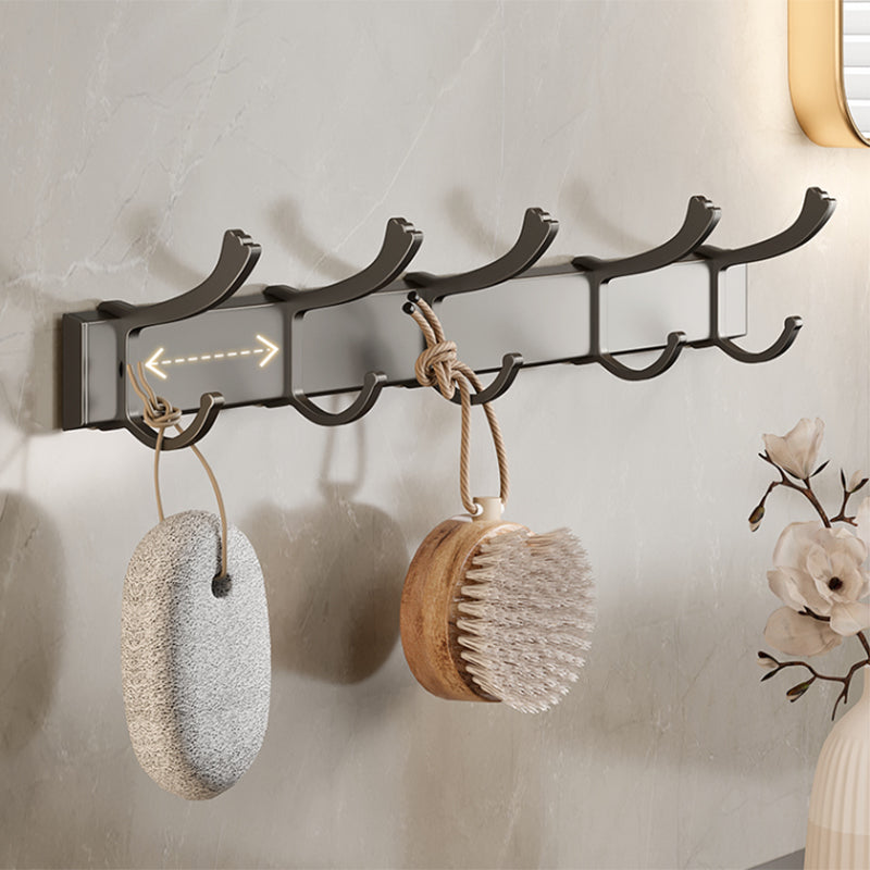 BowLift | Contemporary bathroom accessory set made of matte stainless steel-aluminum with bathrobe hook/towel rail