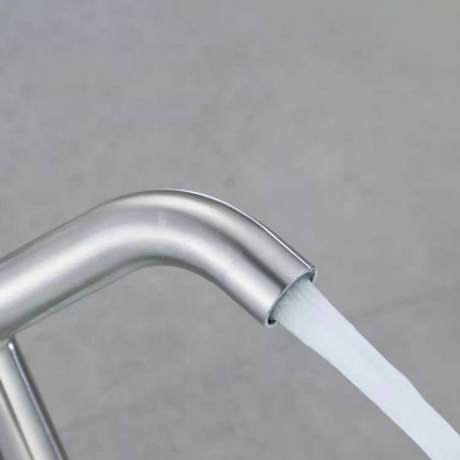 BowLift | Stainless Steel Bathroom Faucet Chrome Lever Handle Sink Faucet with 1 Hole