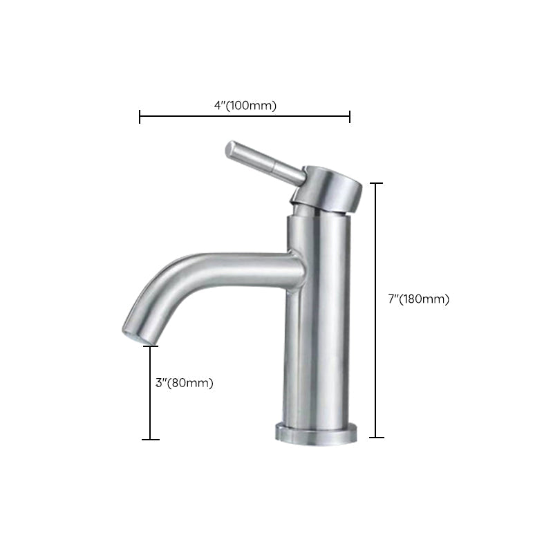 BowLift | Stainless Steel Bathroom Faucet Chrome Lever Handle Sink Faucet with 1 Hole