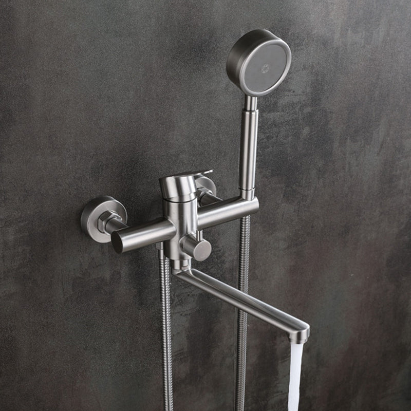 BowLift | Wall-mounted metal bathtub filling low arch swivel bathtub mixer