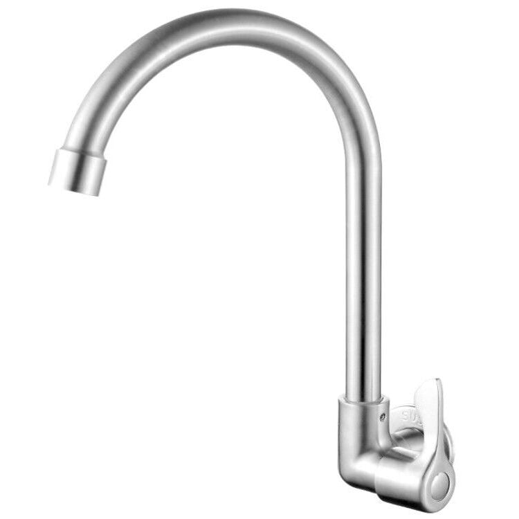 BowLift | Modern Bridge Faucet 304 Stainless Steel Knob Handle Swivel Spout Wall Mounted Faucet