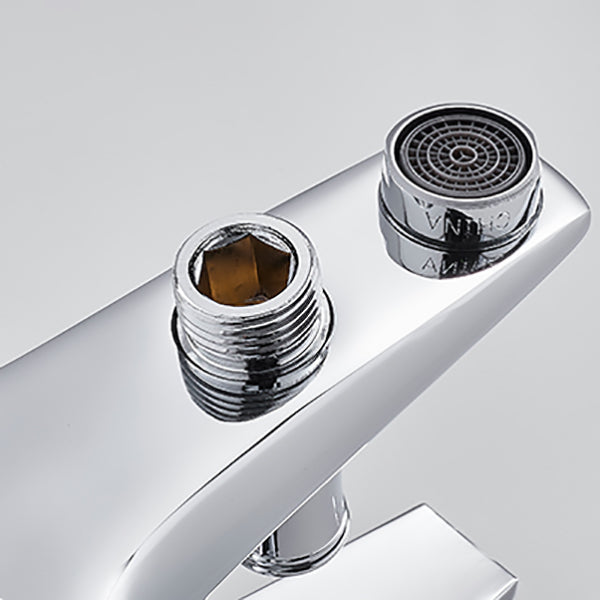 BowLift | Contemporary Wall-Mounted Bathroom Faucet Lever Handles 2-Hole Faucet Brass Faucet