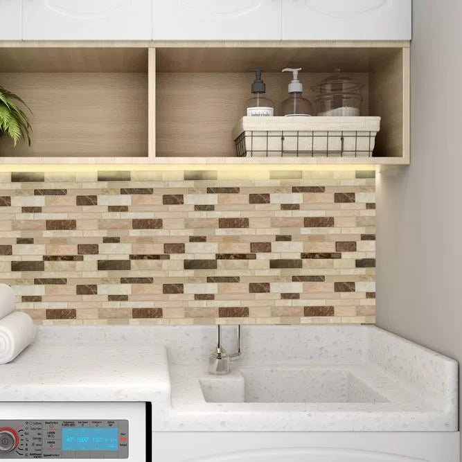 BowLift | Peel & Stick Subway Tile Stain Resistant Plastic Rectangle Peel and Stick Tile 2-Pack