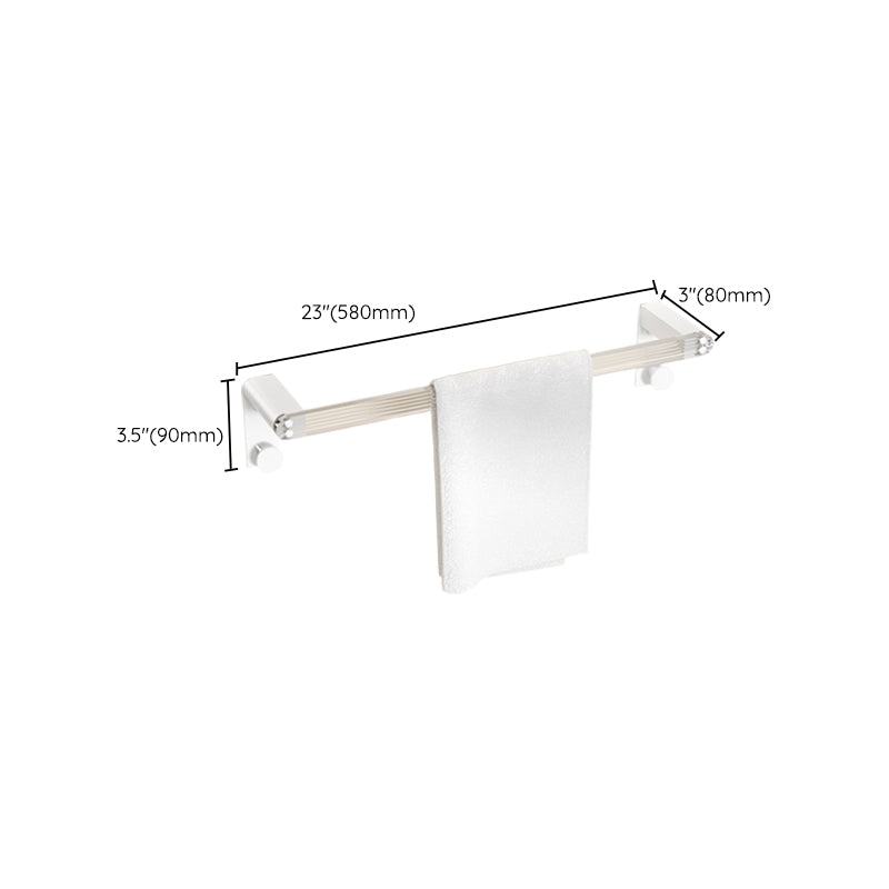 BowLift | White Bathroom Accessory Set Metal & Acrylic Bathroom Set with Bath Shelf/Towel Hook