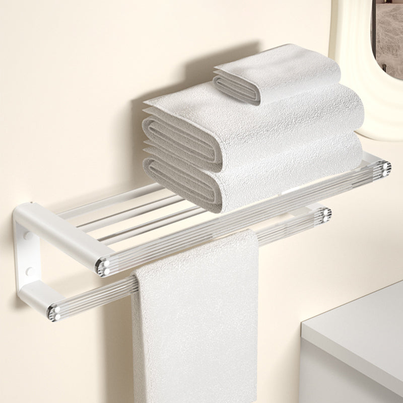 BowLift | White metal and acrylic bathroom accessories as single item or in set with bathroom shelf