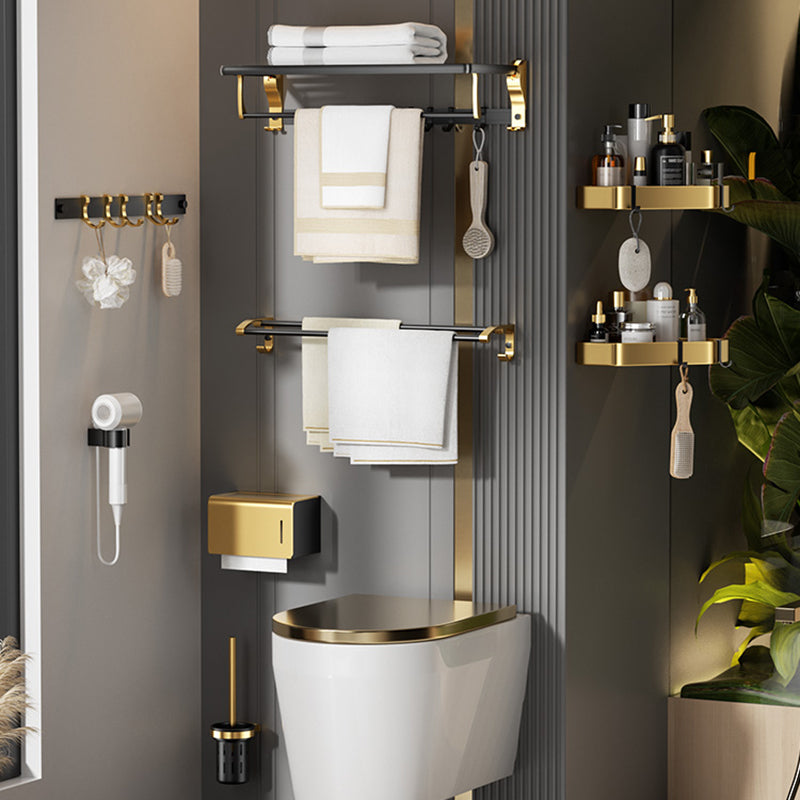 BowLift | Contemporary stainless steel bathroom accessories as a single piece or in a set in black and gold
