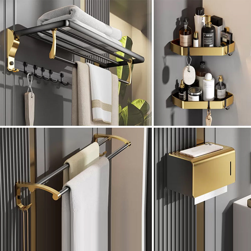 BowLift | Contemporary stainless steel bathroom accessories as a single piece or in a set in black and gold