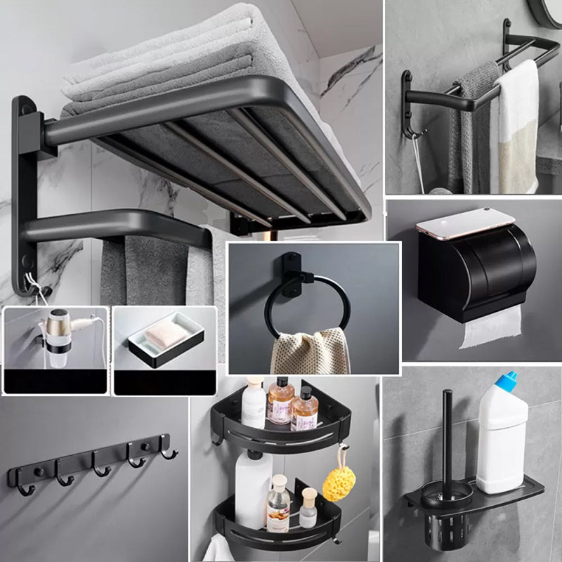 BowLift | Modern Bathroom Accessory Set Black Soap Dish Bath Shelf Bathroom Set