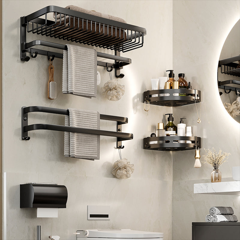 BowLift | Modern Bathroom Accessories Set Black Bath Shelf Bath Accessories Set
