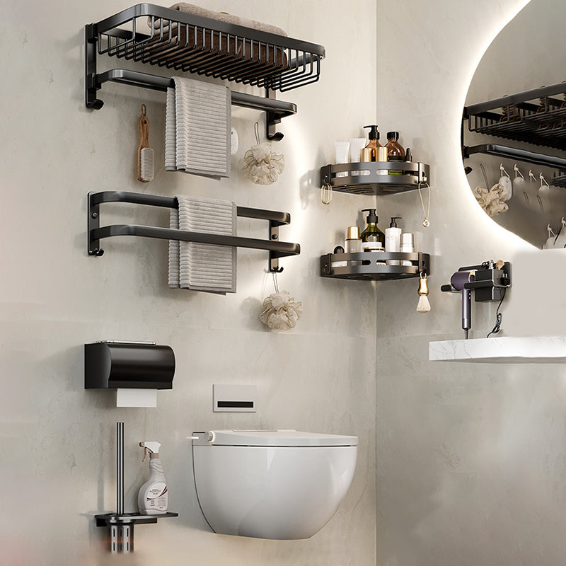 BowLift | Modern Bathroom Accessories Set Black Bath Shelf Bath Accessories Set