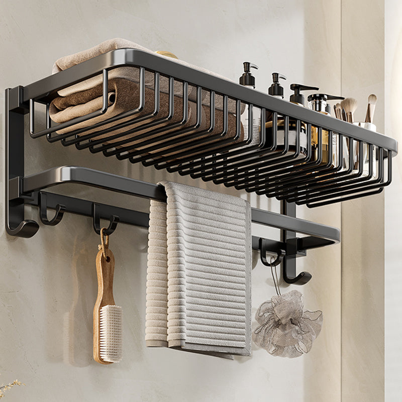 BowLift | Modern Bathroom Accessories Set Black Bath Shelf Bath Accessories Set