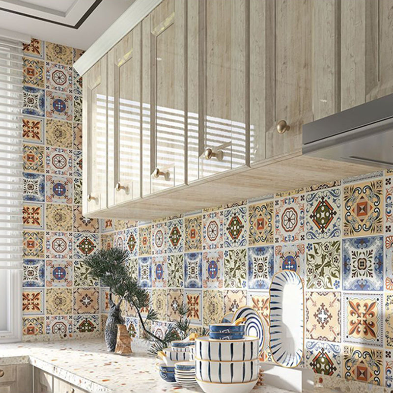 BowLift | Wall tile paste Wallpaper Floral check pattern Wallpaper tile