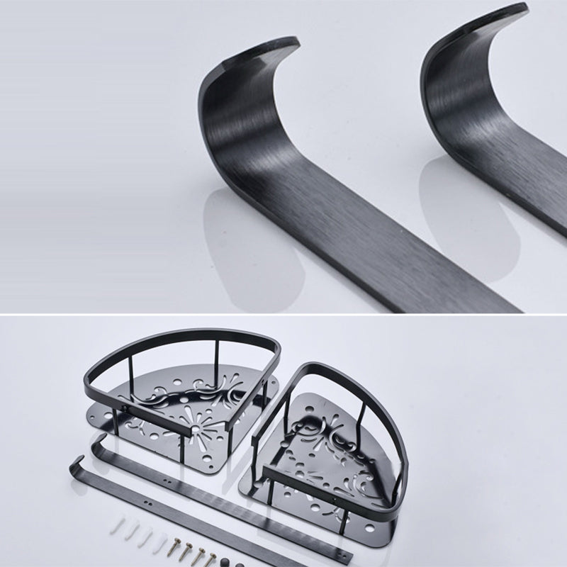 BowLift | Contemporary 8-piece Bathroom Accessory Set Matte Black Bathroom Shelf/Paper Holder/Towel Hook