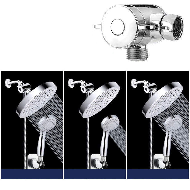 BowLift | 4-Setting Silver Shower Set Concealed Wall Mount Holder Tee with Outlet