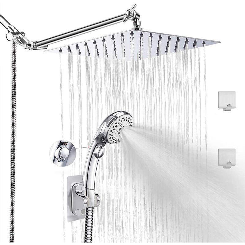 BowLift | Stainless Steel 8 Inch Shower Set 5 Sprays Handheld Showerhead Shower Arm
