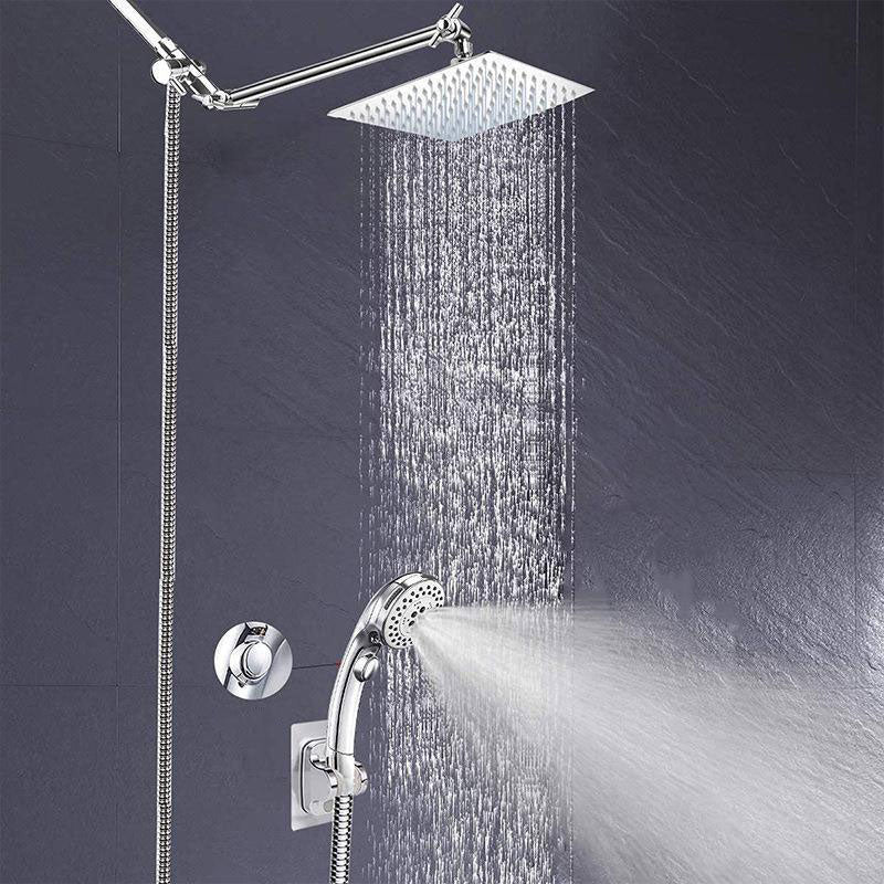 BowLift | Stainless Steel 8 Inch Shower Set 5 Sprays Handheld Showerhead Shower Arm