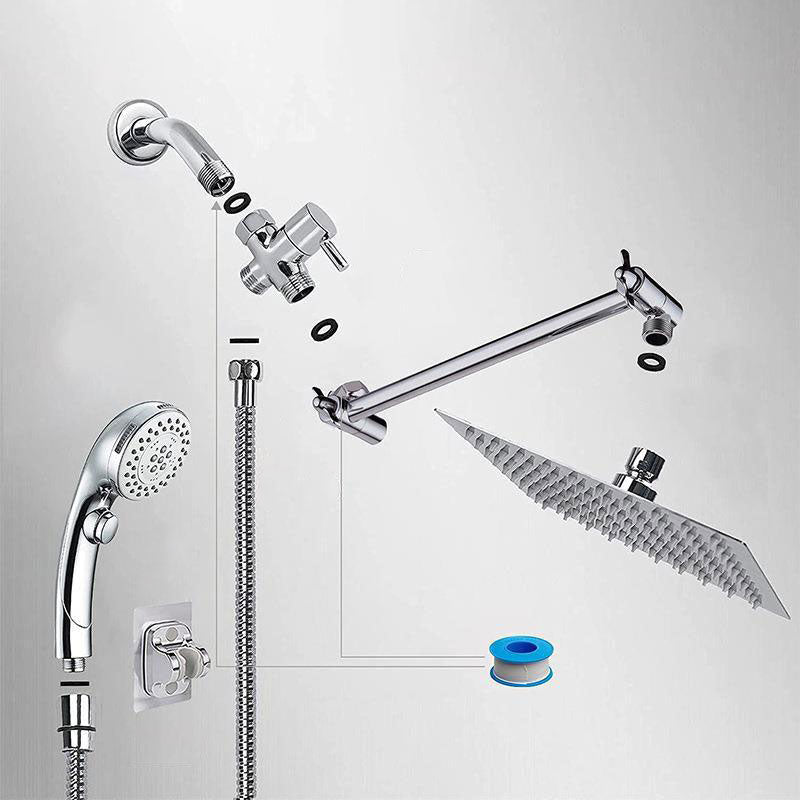 BowLift | Stainless Steel 8 Inch Shower Set 5 Sprays Handheld Showerhead Shower Arm