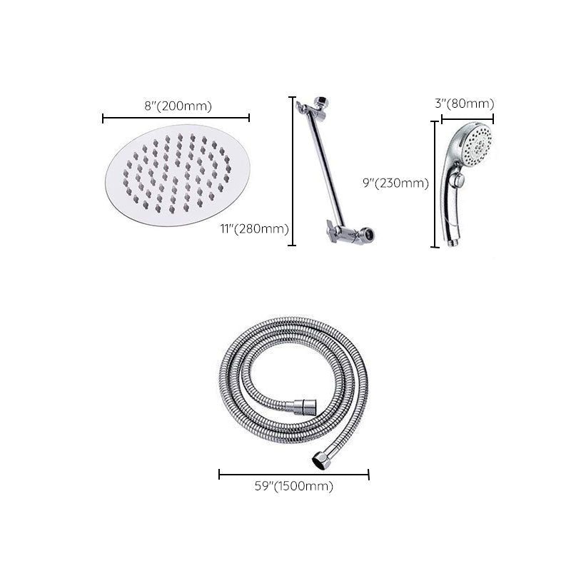 BowLift | Stainless Steel 8 Inch Shower Set 5 Sprays Handheld Shower Head Shower Arm