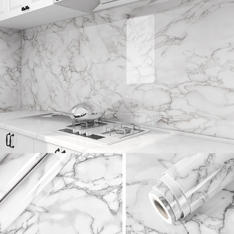 BowLift | Contemporary waterproof single tile marble print peel and stick bathroom backsplash tile