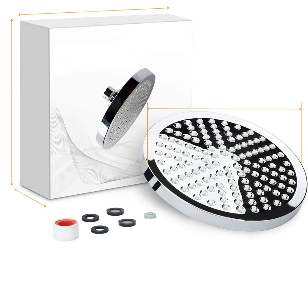 BowLift | Contemporary Fixed Shower Head Round Metal Spray Head in Silver