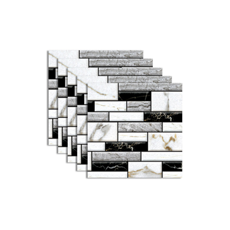 BowLift | Pattern Matte Color Stone Peel and Stick Mosaic Tile Peel and Stick Tile Set of 5