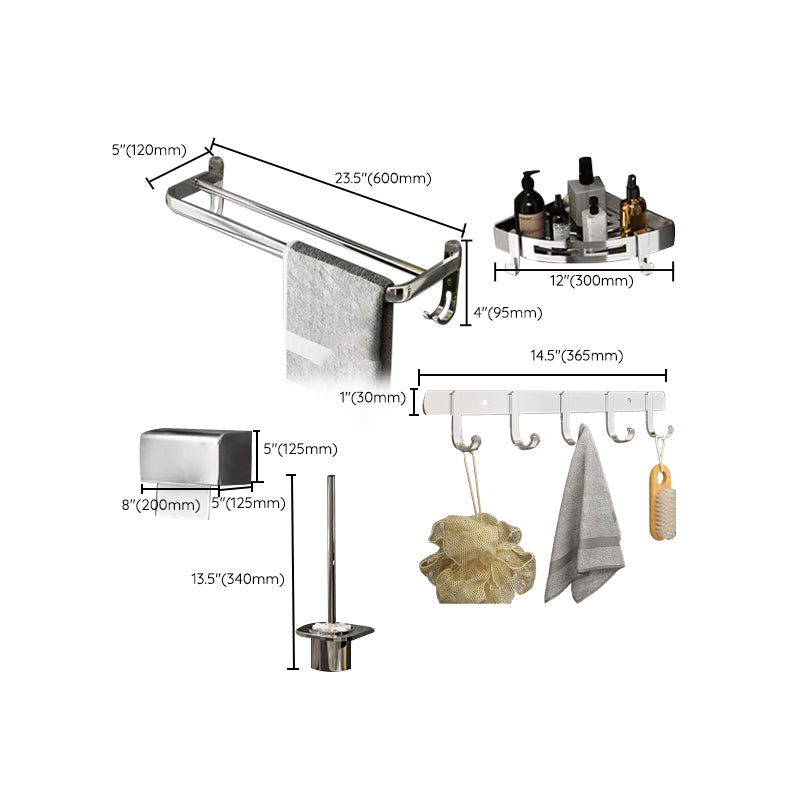 BowLift | Contemporary Chrome Bathroom Hardware Set Polished Chrome Bathroom Set Made of Stainless Steel