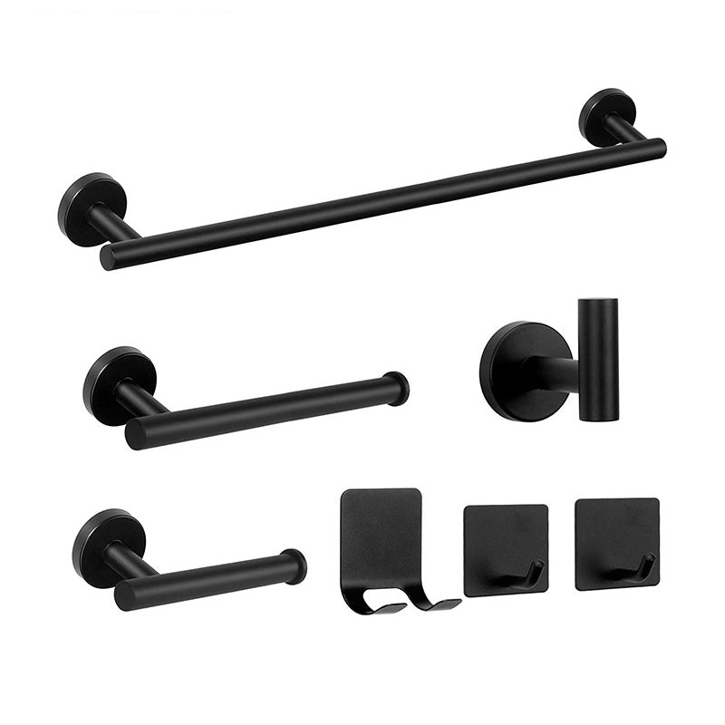 BowLift | Matt Black Bathroom Accessory Set Stainless Steel Towel Bar/Paper Holder/Bath Towel Hook